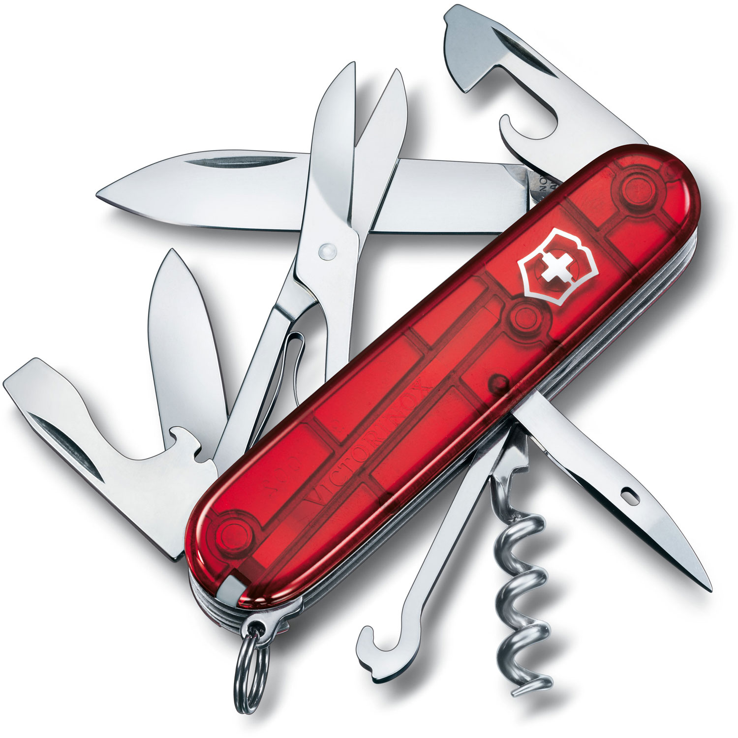 Victorinox Taschenmesser Climber transparent rot